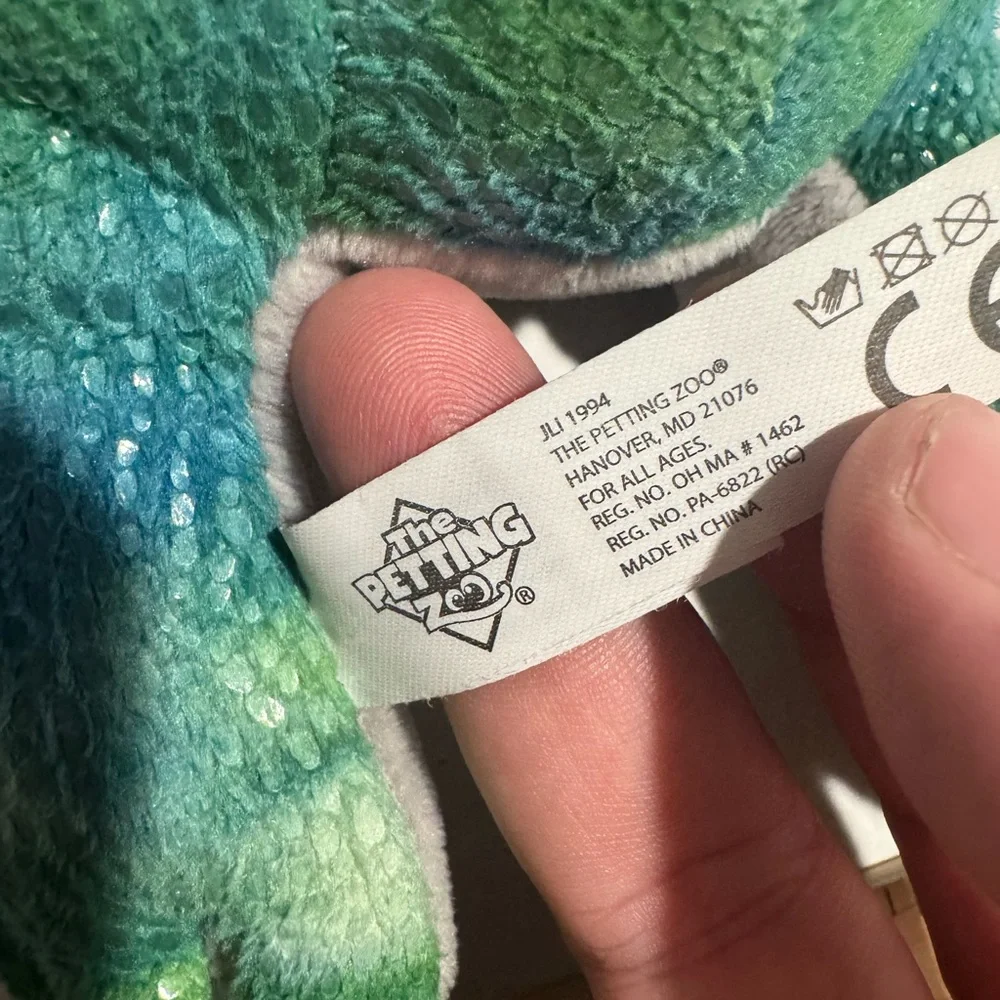 The Petting Zoo Blue Green and Grey Pterodactyl‎ 1994 Plush stuffed animal #A107